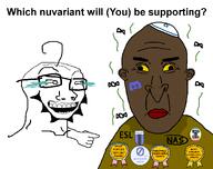 2soyjaks beard brimstone_award brown_skin clothes discord discord_logo_facial_mark distorted esl finger flies glasses gloink hat jewish_nose judaism jude kike kippah laughing love_is_love nas neutralplier_award nigger not_a_fucking_soyjak nuvariants open_mouth pedo_award pedophile pointing red_lips shitskin star_of_david stink_lines stinky subvariant:chudplier subvariant:gnortson subvariant:vlodpedo sweating tear teeth text trend:slopjak variant:chudjak variant:markiplier_soyjak variant:soyak variant:vlodson white_background yellow_sclera yellow_shirt // 1700x1350 // 166.7KB