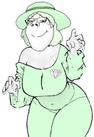 closed_mouth clothes crystal_cafe diamond dress female femjak full_body glasses green_eyes green_hair green_hat happy hat looking_at_you open_eyes shading smile subvariant:gapejak_female transparent_background variant:gapejak white_skin // 1184x1726 // 285.5KB