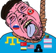 2soyjaks animal astrofene_(namefag) b_b_ghast_(namefag) bbghast bloodshot_eyes blue_body chudtwt crimea crimeanchud_(namefag) crying cuck femboy flag:crimean_tatar flag:liberalism flag:nazi_germany flag:russia flag:turkiye flag:united_states gay glasses glowing hanging liberalism minecraft mouth nazism nigger oink open_mouth pig pigger queen_of_spades rope shadowy_figure soyjak soytans_wife stubble suicide template the_master_stuff tongue tranny transgender_flag turkiye variant:bernd // 768x719 // 141.0KB