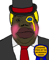 award big_lips blond blush brown_skin clothes eyelashes hubert_ts_manchester laughing_stock_of_the_internet_award liquify_tool negro subvariant:hunky_twink_sex_machine suit suit_and_tie top_hat variant:alicia // 592x720 // 153.1KB