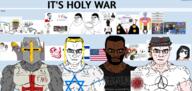 atheism christianity crusade crusader fedora great_helm holy_war isis islam judaism soybooru subvariant:bridget subvariant:muscular_chud variant:chudjak variant:soytan // 1667x788 // 918.6KB