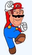 blue_overalls button cap clothes full_body glove hat italy jump mario mario_hat mustache nintendo overalls red_shirt series:bing_bing_wahoo shoe smile subvariant:wholesome_soyjak transparent_background variant:gapejak video_game // 573x982 // 21.1KB
