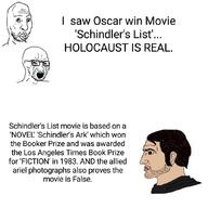 2soyjaks bloodshot_eyes brown_eyes closed_mouth clothes cross_eyed crying ear glasses hair holocaust looking_to_the_left looking_to_the_right movie nordic_chad open_mouth schinders_list soyjak stubble text variant:soyak variant:tatejak white_skin // 1058x1058 // 120.3KB