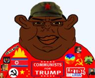 balkan_odyssey black_skin cambodia china closed_mouth clothes communism donald_trump ear fat flag:china flag:north_korea glasses hair hat infrared jackson_hinkle jason_unruhe joseph_stalin khmer_rouge leftist leftypol liberal lips maga_communism mutt nazbol north_korea ron_paul_maoism russia smile smug soyjak stalinism subvariant:chudmutt tshirt variant:chudjak variant:meximutt yellow_sclera // 1670x1376 // 791.6KB