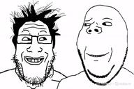 2soyjaks angry animated are_you_soying_what_im_soying arm background beard fighting glasses hailuo_ai happy meta:ai_generated meta:not_oc smile soyjak variant:gapejak variant:markiplier_soyjak white_background // 800x533 // 6.5MB