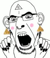 angry chips ear earring facial_mark food forehead_mark hand nose_piercing nose_ring open_mouth painted_nails popcorners soyjak stubble subvariant:slutson variant:cobson // 636x733 // 168.4KB