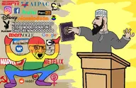 aipac antifa cartoon_network chad chad_thundercock communism disney espn facebook feminism gay google hollywood hulu instagram islam lgbt marvel money muslims netflix nickelodeon playboy pornhub quran reddit sony_music teen_vogue universal_music_group variant:soyak warner_music_group xbox // 1740x1126 // 307.5KB