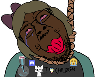 ack award bloodshot_eyes bow boykissersilly_cat brown_hair brown_skin crying discord emoticon flag:minor_attracted_person hanging i_love jassy jassycuck map_(pedophile) moustache noose pedoheart pedophile red_lips rope shitskin suicide text trend:slopjak variant:bernd 😭 // 1600x1300 // 101.3KB