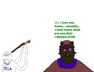 bald blue_text brown_skin clothes crying ear english_text fat glasses greentext hat jimbo_(namefag) jimboclittyleakagearchive_(namefag) meta:namefags niko_(oneshot) oneshot purple_hair scared shotgun stubble subvariant:wholesome_soyjak suicide sweating tahoma_font variant:alicia variant:gapejak white_background // 2168x1668 // 257.3KB