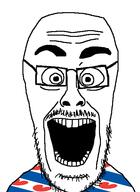 eyebrows eyes flag:friesland forehead_lines friesland glasses mustache nose open_mouth soyjak stubble teeth variant:cutejak // 437x599 // 20.6KB