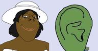 amphibian big_ear black_skin dress ear frog listening me_when_a_trans_woman_of_color_is_speaking nas:pepe pepe pepe_the_frog subvariant:gapejak_female variant:gapejak // 405x214 // 54.7KB