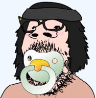 baby glasses pacifier small_eyes soyjak stubble variant:gapejak variant:soytan white_skin // 783x800 // 42.1KB