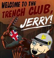 2soyjaks anglo british brodie_helmet flag:united_kingdom germany pickelhaube subvariant:wholesome_soyjak variant:gapejak variant:soyak world_war_1 // 602x648 // 108.1KB