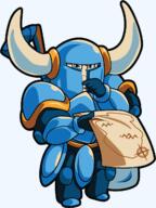 armor closed_mouth full_body glasses holding_object neutral shovel_knight soyjak stubble variant:soyak video_game // 965x1285 // 66.4KB
