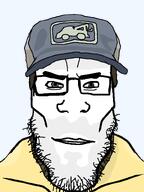 brown_eyes brown_hair buff cap clothes ellis ellis_(left_4_dead) glasses hat jawline left_4_dead_(series) left_4_dead_2 stubble subvariant:chudplier variant:markiplier_soyjak video_game yellow_shirt // 600x800 // 94.0KB
