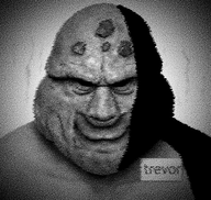 bald closed_mouth fat forehead_mark green_skin lips meta:ai_generated meta:namefags ominous scary smile squid stink_lines sweating trevor_(user) variant:disgusting_trevorcreature // 568x537 // 366.2KB