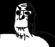 glasses open_mouth soyboy stubble teeth thick_eyebrows variant:voiderjak wrinkles // 592x508 // 21.9KB