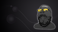 black_background frutiger_aero glasses glossy skeuomorphism soot soyjak_party subvariant:mustached_gapejak variant:gapejak // 1920x1080 // 1.5MB