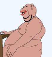 amerimutt arm fat mouse no_glasses obese open_mouth side_profile side_view sitting subvariant:impish_amerimutt table variant:impish_soyak_ears // 1866x2048 // 132.4KB