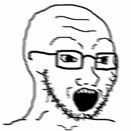 animated excited glasses motion_blur open_mouth shaking soyjak stubble variant:soyak // 365x400 // 551.1KB