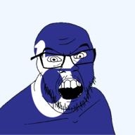 angry flag flag:tottori glasses hair japan looking_at_you mustache open_mouth soyjak stubble teeth todofuken tottori transparent_background variant:feraljak // 1500x1500 // 66.4KB