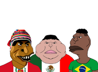 3soyjaks angry big_lips big_nose brapzil brazil brown_skin clothes dark_hair fat flag:brazil flag:mexico flag:peru front_facing latin_america latino latinx mexico mutt obese open_mouth peru peruvian_hat satoko_houjou(namefag) series:trios_&_duos spics subvariant:brazilmutt subvariant:meximutt_front2 teeth variant:meximutt variant:peruvianmutt // 896x660 // 197.8KB