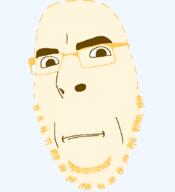 closed_mouth dashed_line emoticon glasses invisible line neutral series:soymoji stubble variant:cobson yellow yellow_skin // 775x849 // 35.1KB