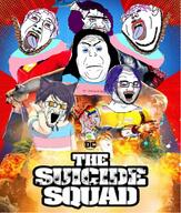 5soyjaks a_(4chan) angry anhero bald bloodshot_eyes blue capeshit cat_ear choker crying dc_comics ear explosion frown glasses hair_ribbon meta:tagme noose open_mouth pink progress_pride_flag pun rainbow_flag shotgun soyjak stubble subvariant:crazed_troonjak subvariant:soyak_(crazed) suicide suicide_pact suicide_squad teeth text tranny transgender_flag variant:alicia variant:bernd variant:impish_soyak_ears variant:soyak white wig yellow_teeth // 598x704 // 935.9KB
