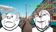 2soyjaks artist:sabiopajin blood blood_from_eyes blood_from_mouth blood_on_face concerned ear greentext irl_background looking_at_each_other merge monocle mutilation orangetext series:imp_&_gape soyjak stitches stubble subvariant:impaish text variant:gapejak variant:impish_soyak_ears // 1358x773 // 920.6KB