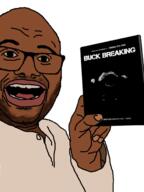 arm black_skin buck_breaking clothes glasses hand history holding_object open_mouth slave soyjak variant:bucky_d_cuck // 1140x1524 // 1.0MB