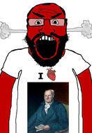 angry balding beard clothes elias_boudinot glasses hair heart i_love open_mouth red_skin soyjak subvariant:science_lover tshirt variant:markiplier_soyjak // 2819x4096 // 794.3KB