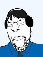 barney barney_calhoun beard blue_shirt closed_eyes closed_mouth glasses half-life headphones stubble subvariant:nucob variant:cobson // 1000x1346 // 257.1KB