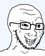 bald closed_mouth glasses grin remastered series:remastered_soyjaks smile smug stubble subvariant:soyak_(smug) template transparent_background variant:soyak // 644x800 // 14.5KB