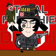 1488 Christa NOPEXDD NOPEXDDD Panzer_III backpack belt button celtic_cross char_b1 germany glasses gray_hair grey_uniform hanging kleki nazi_flag nazism rope shell skirt smile sonnenrad stahlhelm tank tank_gun ustasha variant:bernd variant:chudjak wehrmacht wehrmacht_uniform wwii // 800x800 // 205.4KB