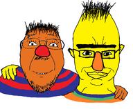 2soyjaks bert chud_troon_alliance ernie friendship orange_skin sesame_street subvariant:chudjak_front tv_show variant:bernd variant:chudjak yellow_skin // 703x580 // 169.6KB