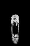 animated epilepsy glasses open_mouth schizo soyjak stubble subvariant:schizojak variant:markiplier_soyjak // 169x255 // 12.9KB