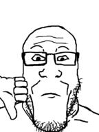 frown glasses sad soyjak stubble thumbs_down variant:markiplier_soyjak // 600x800 // 34.6KB