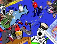 3soyjaks angry argentina bloodshot_eyes chile clenched_teeth closed_mouth crying falklands flag frog frown norf_fc pepe pink_skin popcorn ship soyjak text variant:gapejak variant:soyak variant:wojak war // 1080x828 // 187.8KB