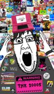 2000s 2soyjaks 4chan album_cover anime apple azumanga_daioh bakugan_battle_brawlers batman batman_(series) bee_movie beyblade billy_mays black_rock_shooter burnout call_of_duty caramelldansen cartoon cartoon_network club_penguin crazy_frog dc_comics decadejak diary_of_a_wimpy_kid disgaea disney eminem fairly_odd_parents family_guy fast_and_furious flipnote garrys_mod gir glasses goth grand_theft_auto grand_theft_auto_iii greg_heffley hair halo halo_(video_game) happy_tree_friends hatsune_miku idog invader_zim ipod jimmy_neutron kanye_west lego linkin_park lord_of_the_rings lucky_star madness_combat manga master_chief movie music my_chemical_romance myspace newgrounds nintendo nintendo_ds nintendo_wii nostalgia open_mouth peter_griffin phineas_and_ferb playstation prototype_(game) shrek silly_bandz smosh spider_man spiderman spongebob_squarepants stubble the_dark_knight ub_funkeys variant:feraljak variant:ppp video_game vocaloid wall_e wii windows windows_xp xbox yotsoyba youtube youtube_poop zoomer // 1000x1733 // 2.2MB