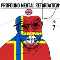 angry bald bell_curve black_eyes black_hole black_sclera british clenched_teeth closed_mouth country cracked_teeth drool ear flag flag:orkney flag:united_kingdom glasses hair iq iq_bell_curve mustache nightmare_fuel no_pupils orkney profound_mental_retardation retard scotland soyjak stubble text united_kingdom variant:feraljak wrinkles // 1024x1024 // 48.7KB