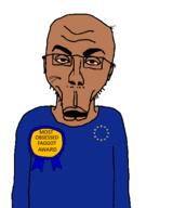 arm brown_skin ear european_union glasses mutt open_mouth philtrum red_eyes soyjak stretched_mouth stubble subvariant:euromutt variant:suckjak // 456x547 // 19.3KB
