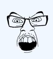 accessory face_only glasses mustache open_mouth soyjak template // 812x906 // 48.7KB