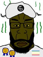 award flag:minor_attracted_person flies islam map_(pedophile) muhammad muzzie pantone_448_c pedophile shitskin stinky subvariant:chudplier variant:markiplier_soyjak yellow_sclera // 600x800 // 40.8KB