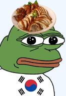 amphibian asia asian bald barbecue bbq closed_mouth clothes country flag flag:south_korea food frog green_skin irl jokbal lips looking_at_you meat nas nas:pepe neutral pepe_the_frog pig pig_feet pork remaster series:pepe_hat south_korea transparent_background tshirt // 1008x1479 // 636.8KB