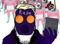 aryan bible blonde_hair_ context_in_source five_nights_at_freddy's fnaf gas_mask hanging i_are_tech iaretech noose subvariant:neutralplier tranny transgender_flag troon variant:bernd variant:markiplier_soyjak youtuber // 1500x1100 // 964.6KB