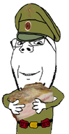 clothes food glasses holding_object imperial_russia military military_uniform pork russian_empire subvariant:wholesome_soyjak trend:its_food ukraine variant:gapejak war ww1 // 384x744 // 171.2KB