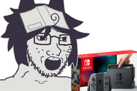 book buck_teeth fpe fundamental_paper_education glasses hair kevin_(fundamental_paper_education) kevin_fpe nintendo nintendo_switch notebook open_mouth stubble variant:soyak video_game // 1200x800 // 281.1KB