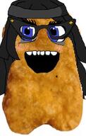 beanie blue_eyes chicken chicken_nugget chicken_nuggets clothes female gegagedigedagedago glasses hair nugget open_mouth variant:soytan // 132x208 // 46.6KB