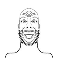 ear open_mouth soyjak squinting stubble teeth tongue variant:unknown wrinkles // 1280x1280 // 144.6KB