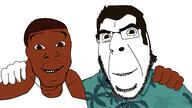 african_american black_skin blue_shirt carl_johnson de_anti_aliased friendship glasses grand_theft_auto grand_theft_auto:_san_andreas grand_theft_auto:_vice_city hair hawaiian_shirt italian_american no_more_brother_wars rockstar_games smile stubble tank_top tommy_vercetti variant:cobson variant:feraljak video_game white_skin // 1920x1080 // 138.3KB